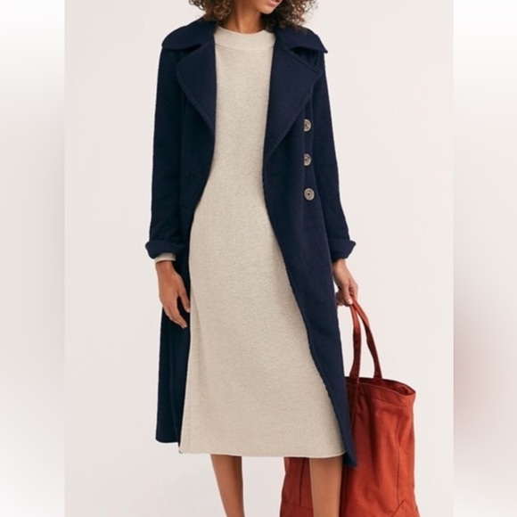 Free People Dresses & Skirts - Free People Beach Santa Barbara Sweater Midi Sweater Dress Linen Cotton Knit Med